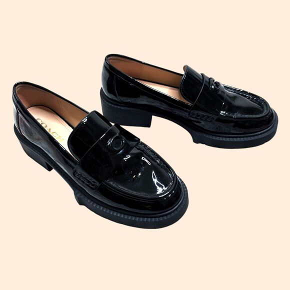 Coach Leah Patent Leather Loafers - Picture 1 of 8